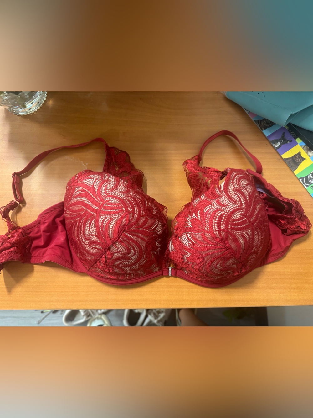 Adore Me Red Lace Underwire Bra